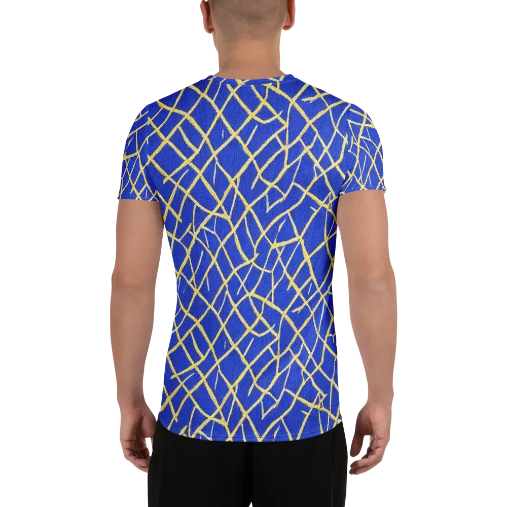 Cobalt Tangle on Men's Athletic T-Shirt — Back