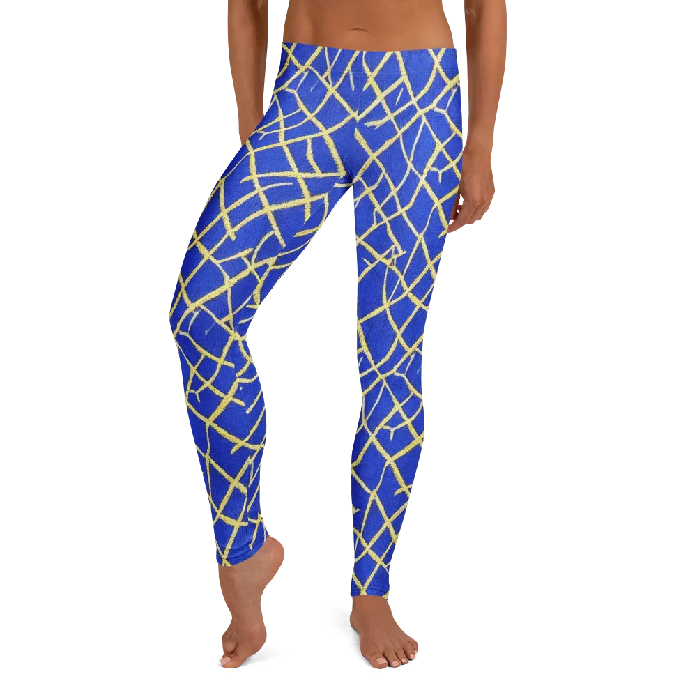 Cobalt Tangle on Leggings — Front