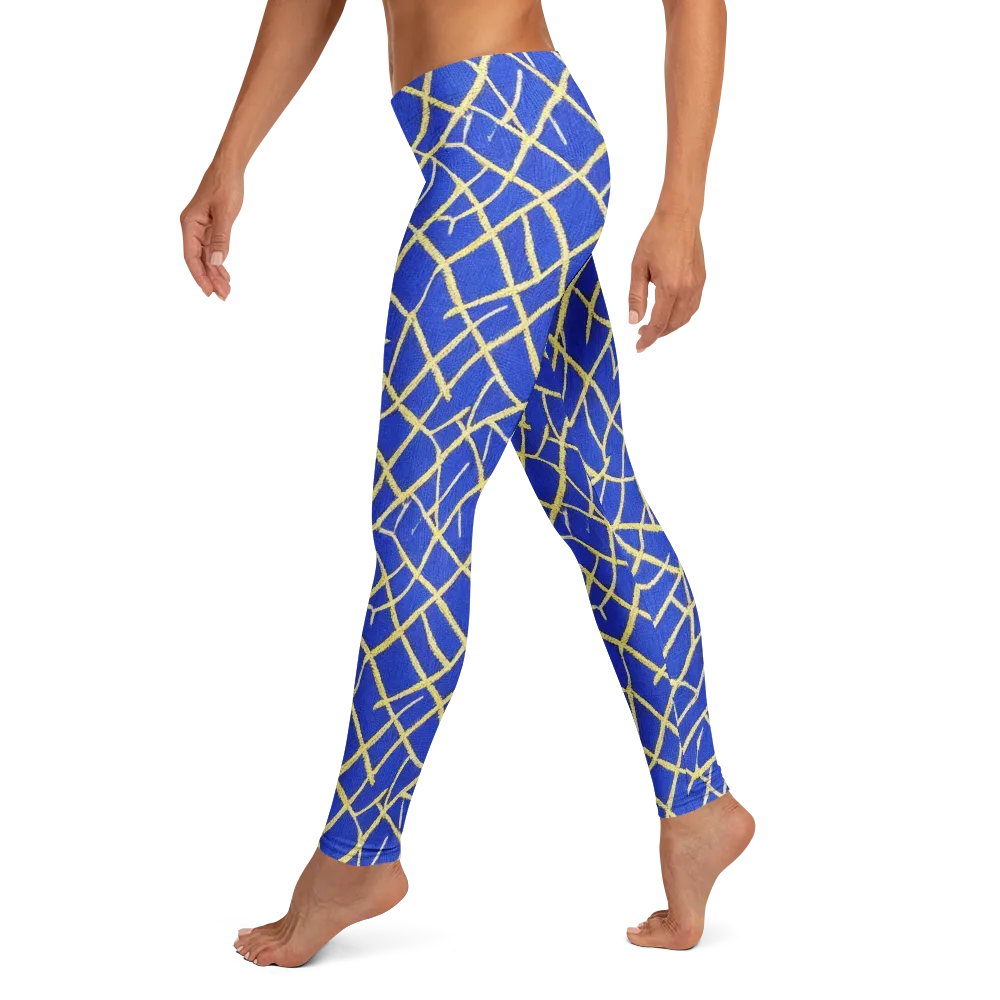 Cobalt Tangle on Leggings — Left