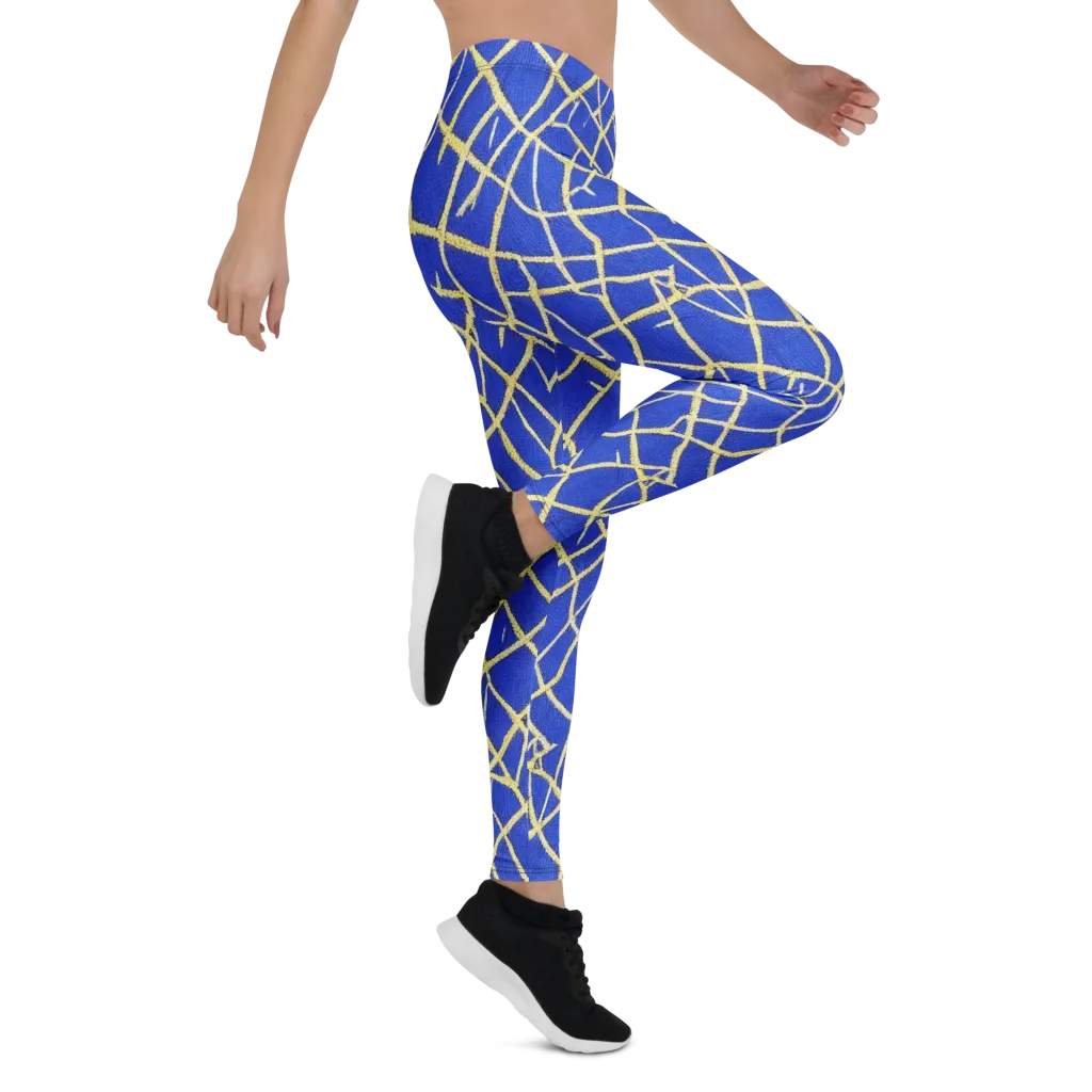 Cobalt Tangle on Leggings — Right