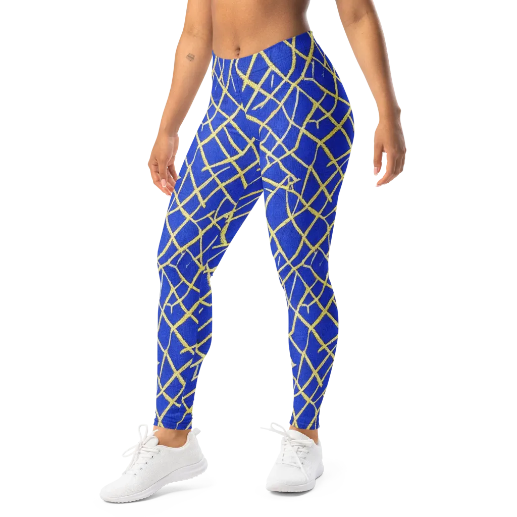 Cobalt Tangle on Leggings — Left Front