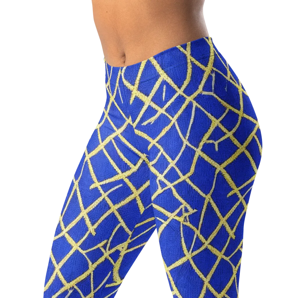 Cobalt Tangle on Leggings — Left Front