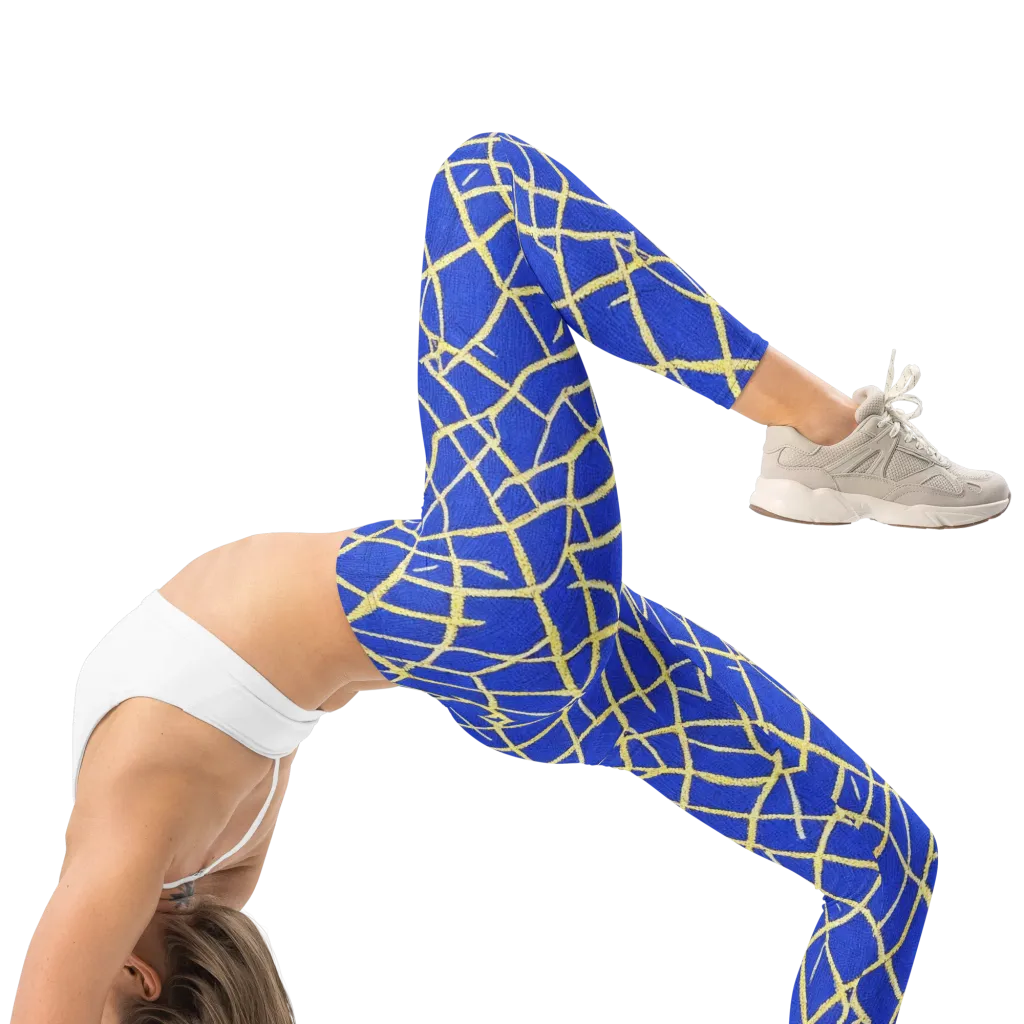 Cobalt Tangle on Leggings — Right