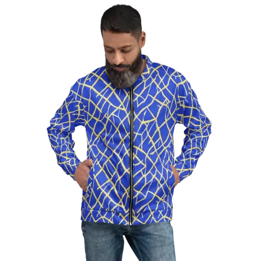 Cobalt Tangle on a Bomber Jacket