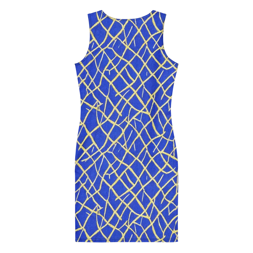 Cobalt Tangle on Bodycon Dress — Back