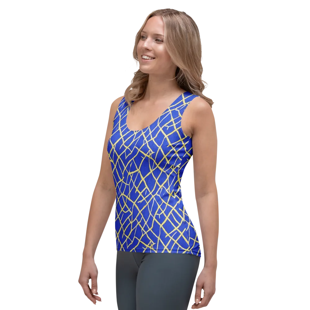 Cobalt Tangle on Women's Tank Top — Left Front