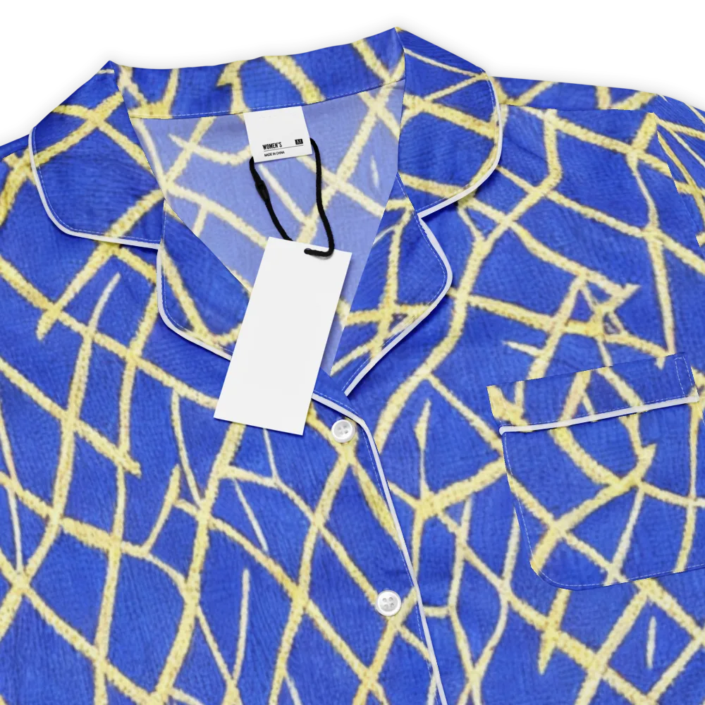 Cobalt Tangle on Women's Short Sleeve Pajama Top — Product details