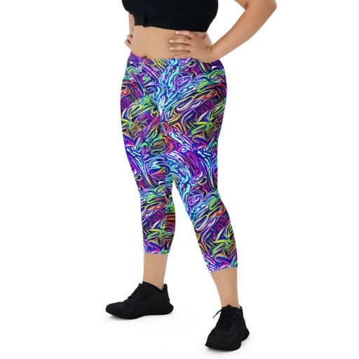 Limefire Labyrinth on a Capri Leggings