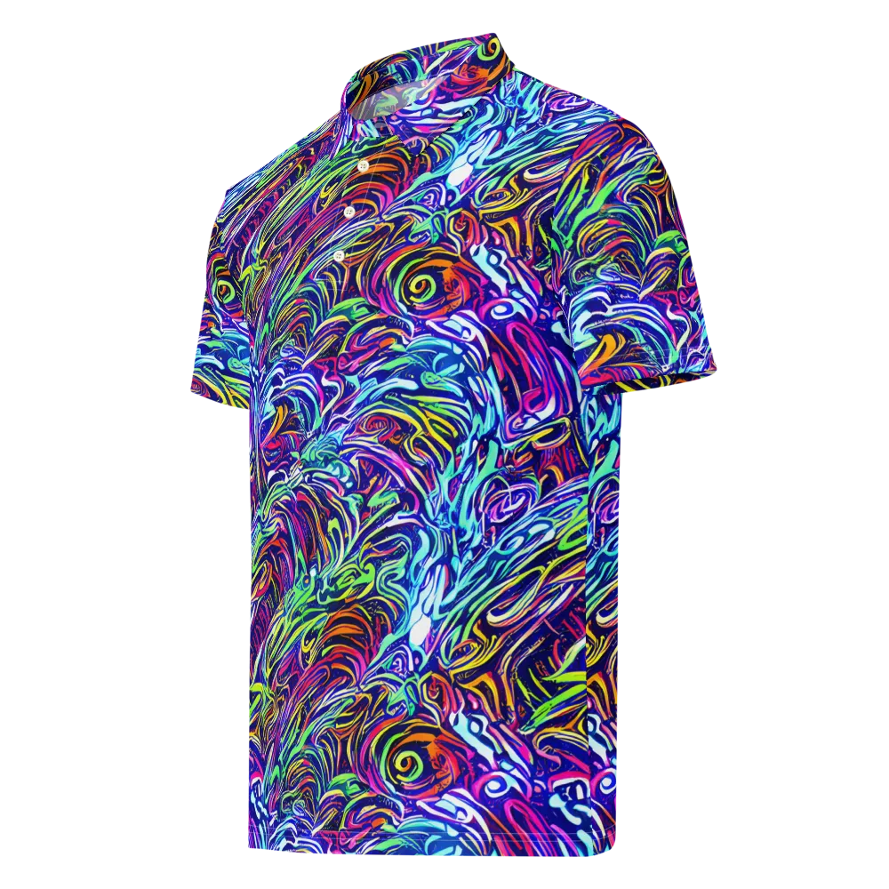 Limefire Labyrinth on Men's Slim Fit Polo Shirt — Left Front