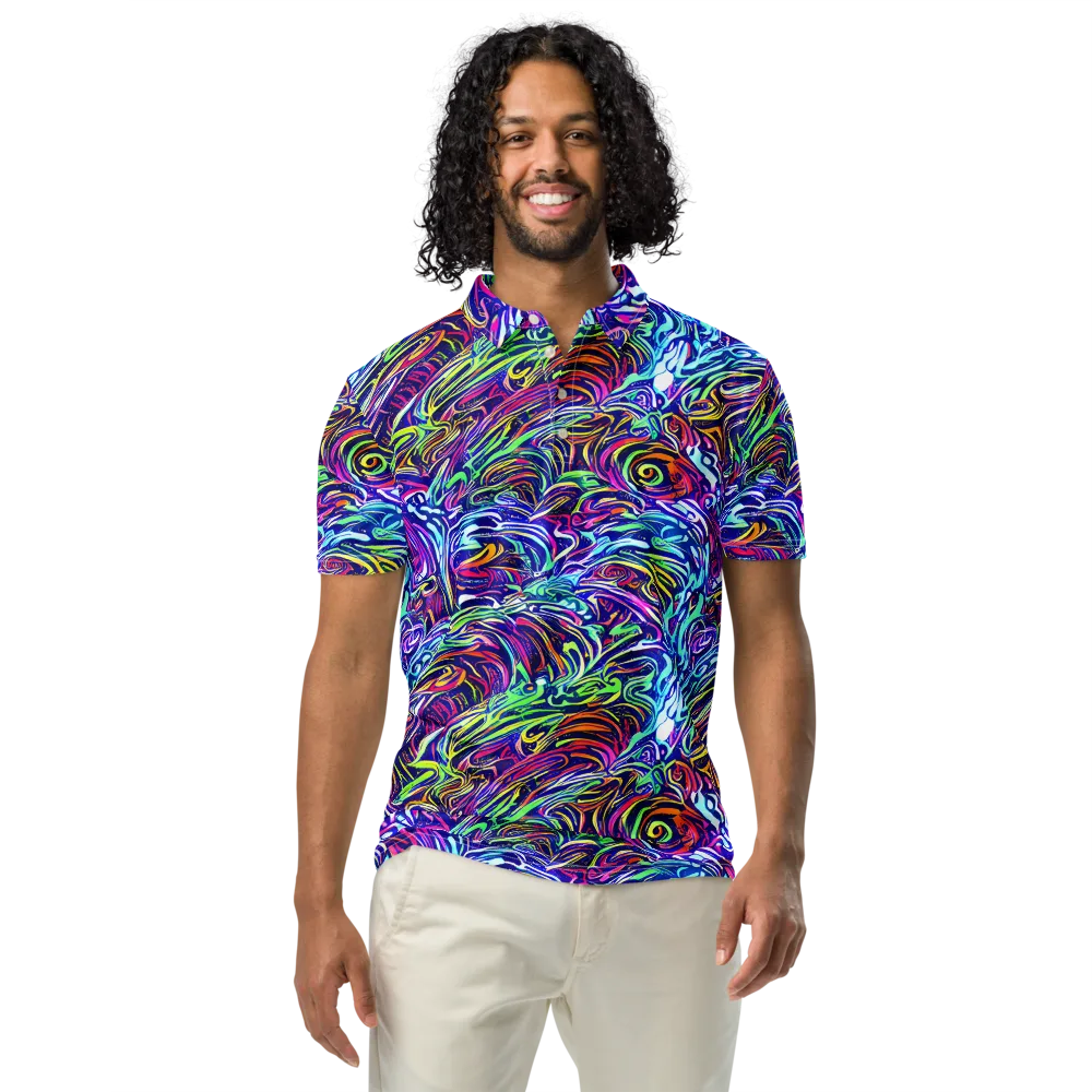 Limefire Labyrinth on Men's Slim Fit Polo Shirt — Front