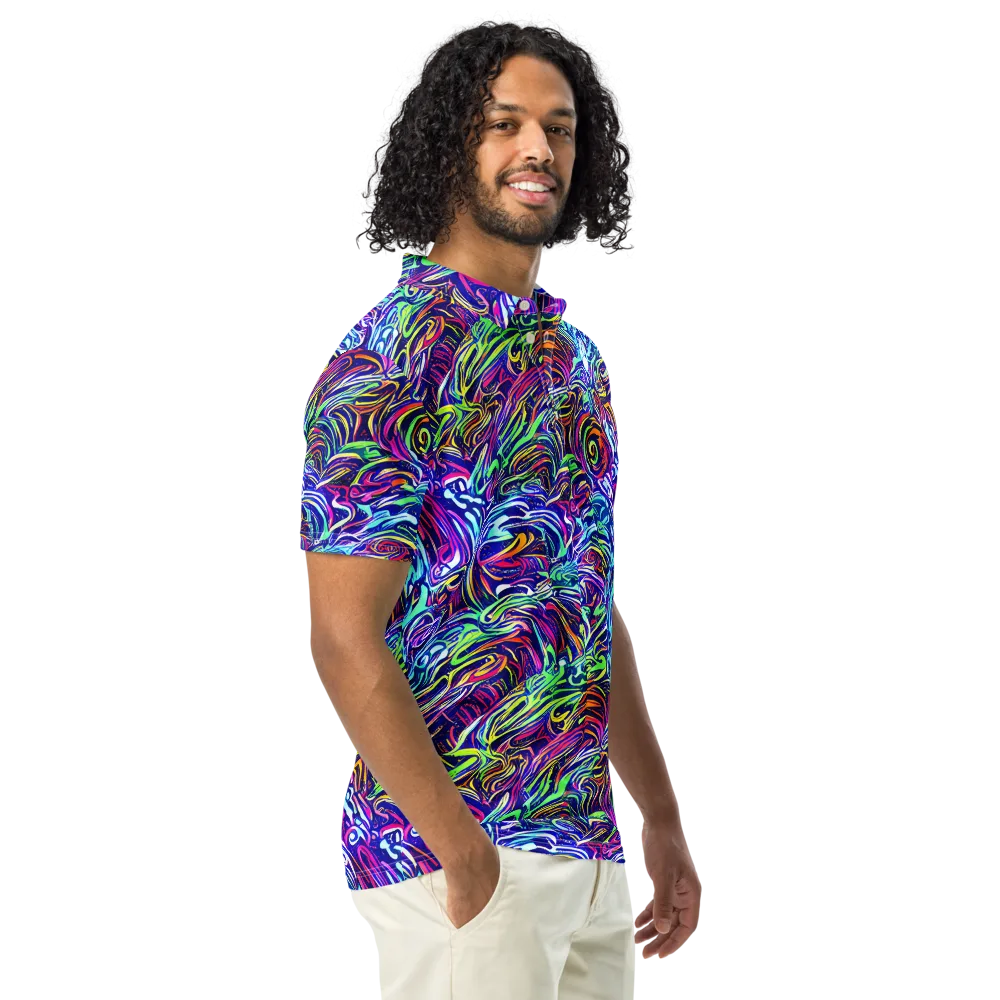 Limefire Labyrinth on Men's Slim Fit Polo Shirt — Right Front