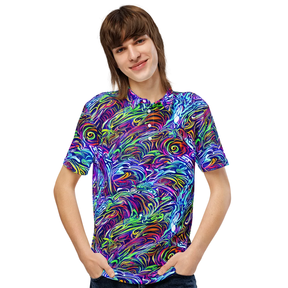 Limefire Labyrinth on Men's Slim Fit Polo Shirt — Front