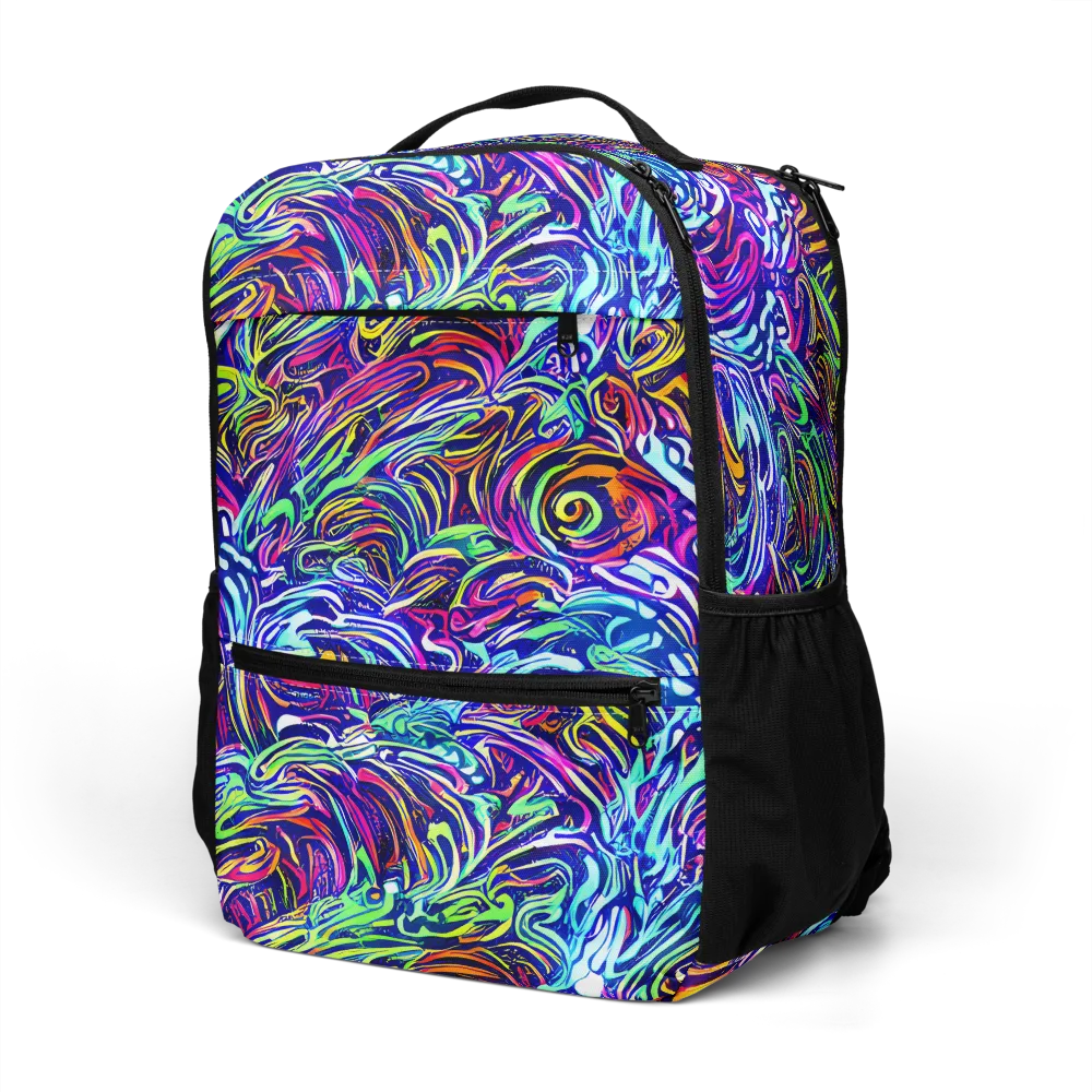 Limefire Labyrinth on Utility Backpack — Left Front