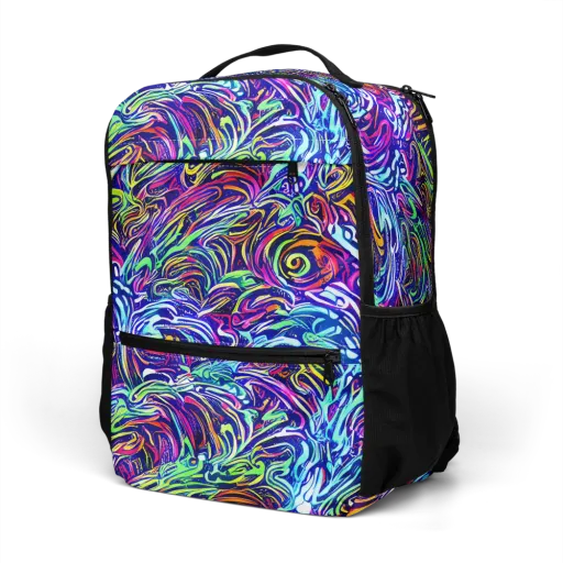 Limefire Labyrinth on a Utility Backpack