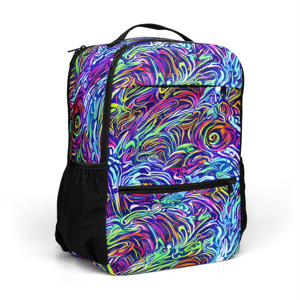 Limefire Labyrinth on Utility Backpack — Right Front