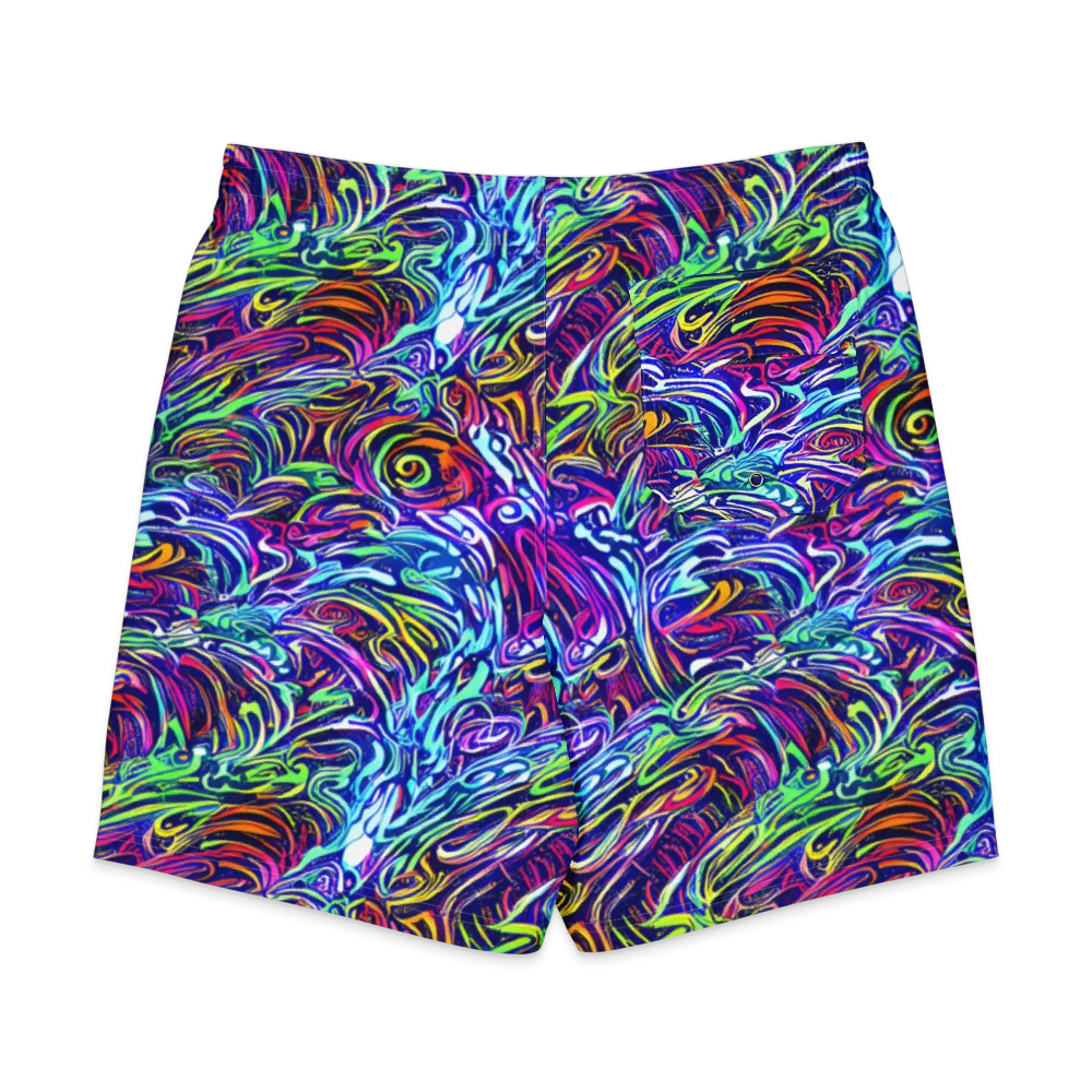 Limefire Labyrinth on Men's Board Shorts — Back