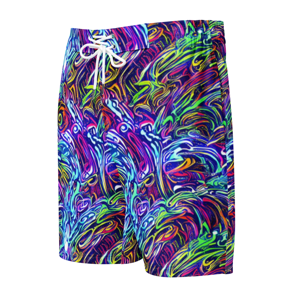 Limefire Labyrinth on Men's Board Shorts — Front