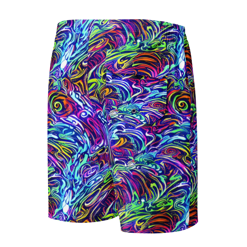 Limefire Labyrinth on Men's Board Shorts — Back