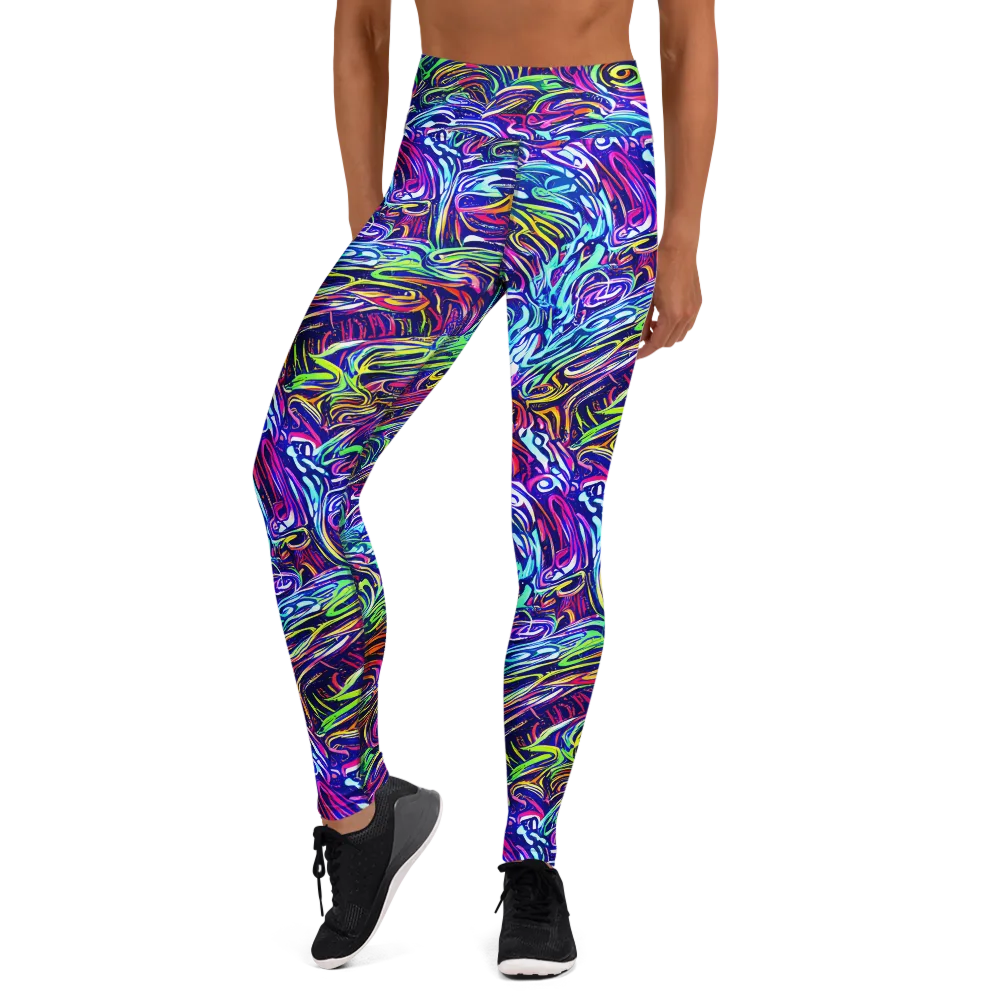 Limefire Labyrinth on Yoga Leggings — Front