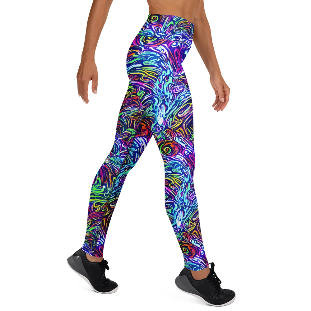 Limefire Labyrinth on Yoga Leggings — Right