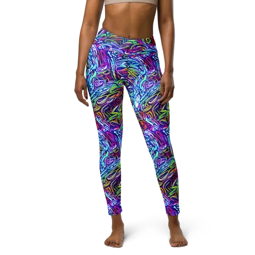 Limefire Labyrinth on a Yoga Leggings