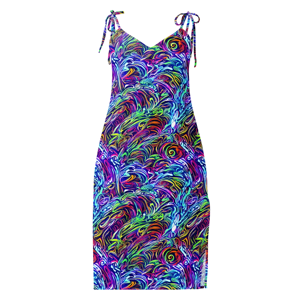 Limefire Labyrinth on Slip Dress — Front