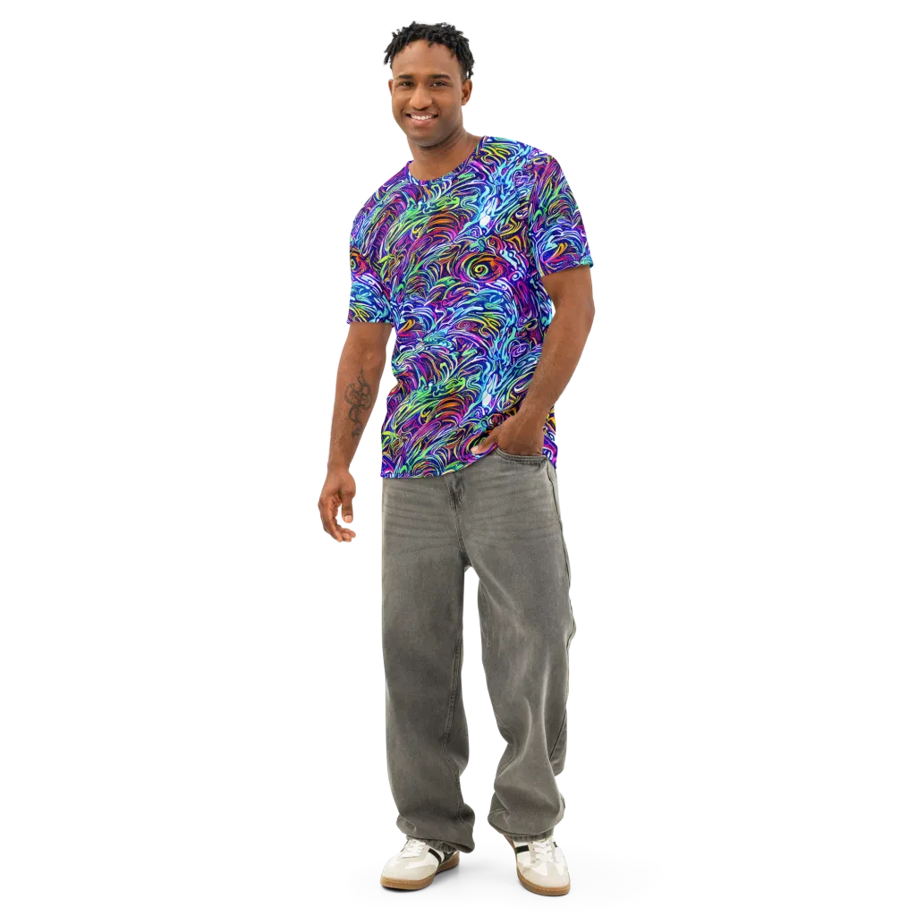 Limefire Labyrinth on Men's Cotton Crew Neck T-Shirt — Front