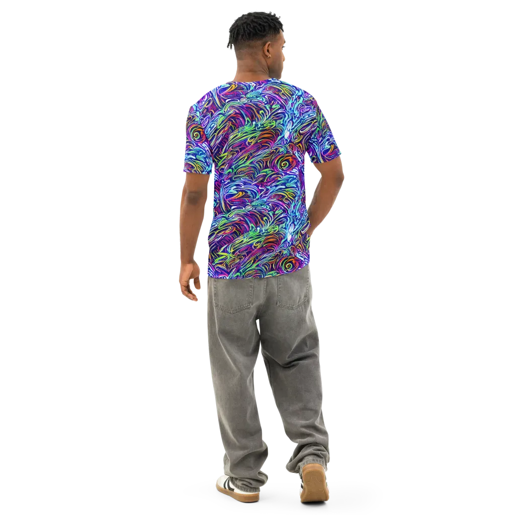 Limefire Labyrinth on Men's Cotton Crew Neck T-Shirt — Back