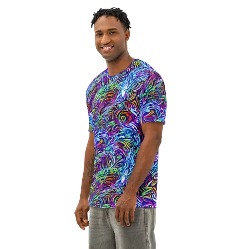 Limefire Labyrinth on a Men's Cotton Crew Neck T-Shirt