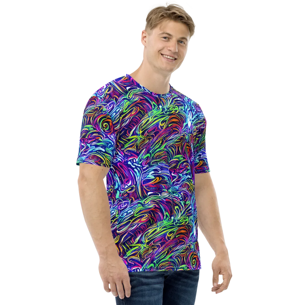 Limefire Labyrinth on Men's Crew Neck T-Shirt — Right