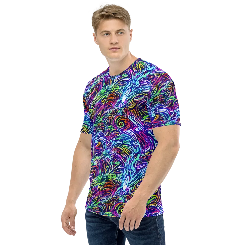Limefire Labyrinth on Men's Crew Neck T-Shirt — Left