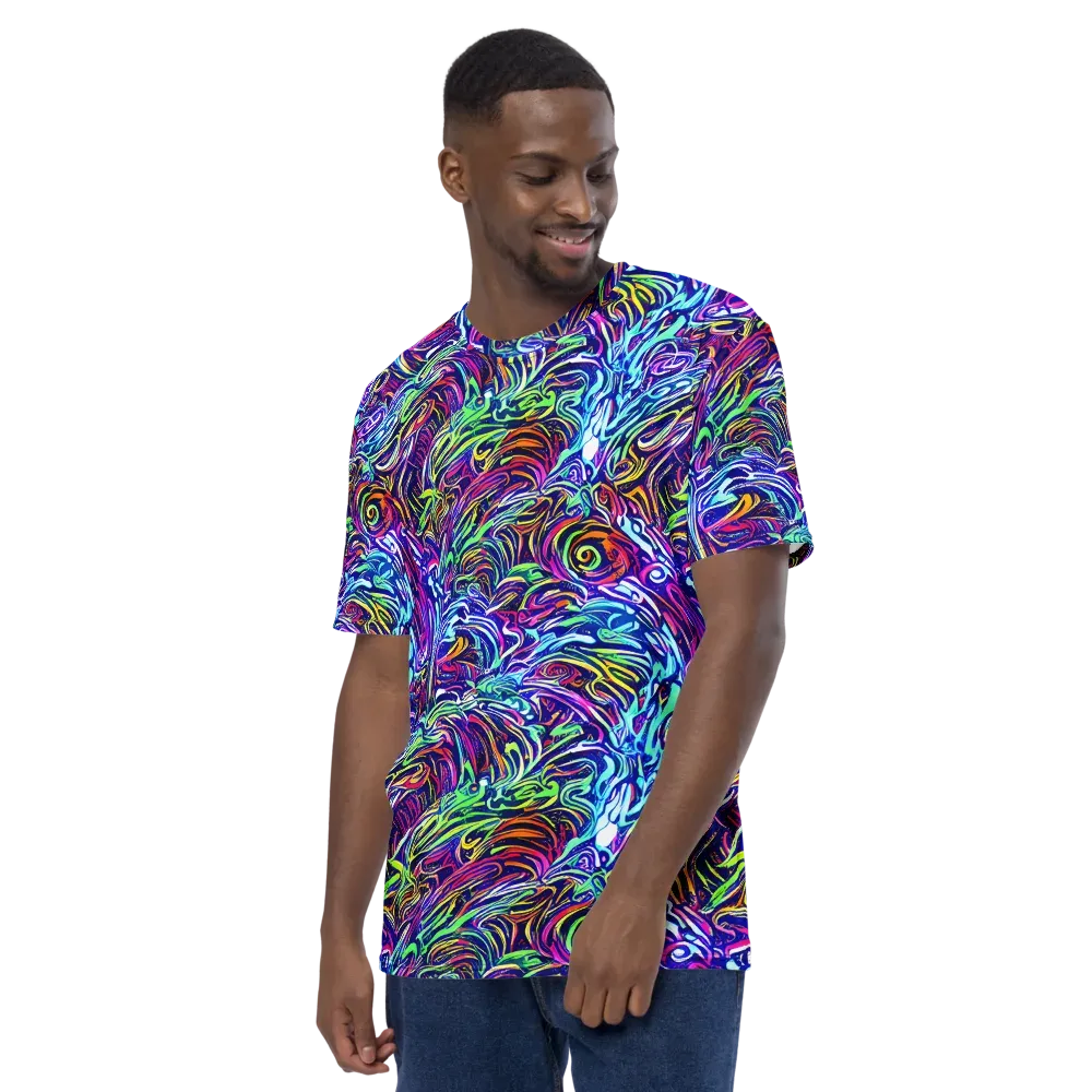 Limefire Labyrinth on Men's Crew Neck T-Shirt — Left