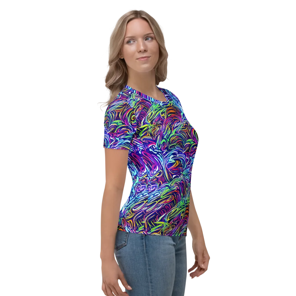 Limefire Labyrinth on Women's Crew Neck T-Shirt — Right