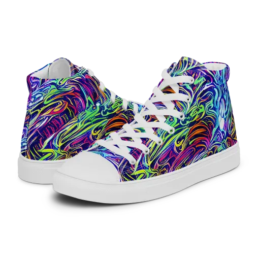 Limefire Labyrinth on a Women's High Top Canvas Shoes