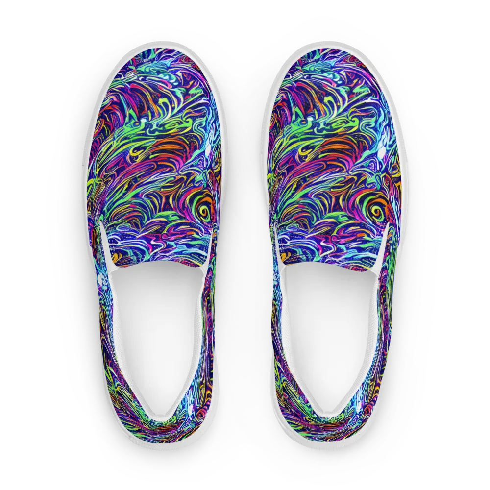 Limefire Labyrinth on Men's Slip-On Canvas Shoes — Front