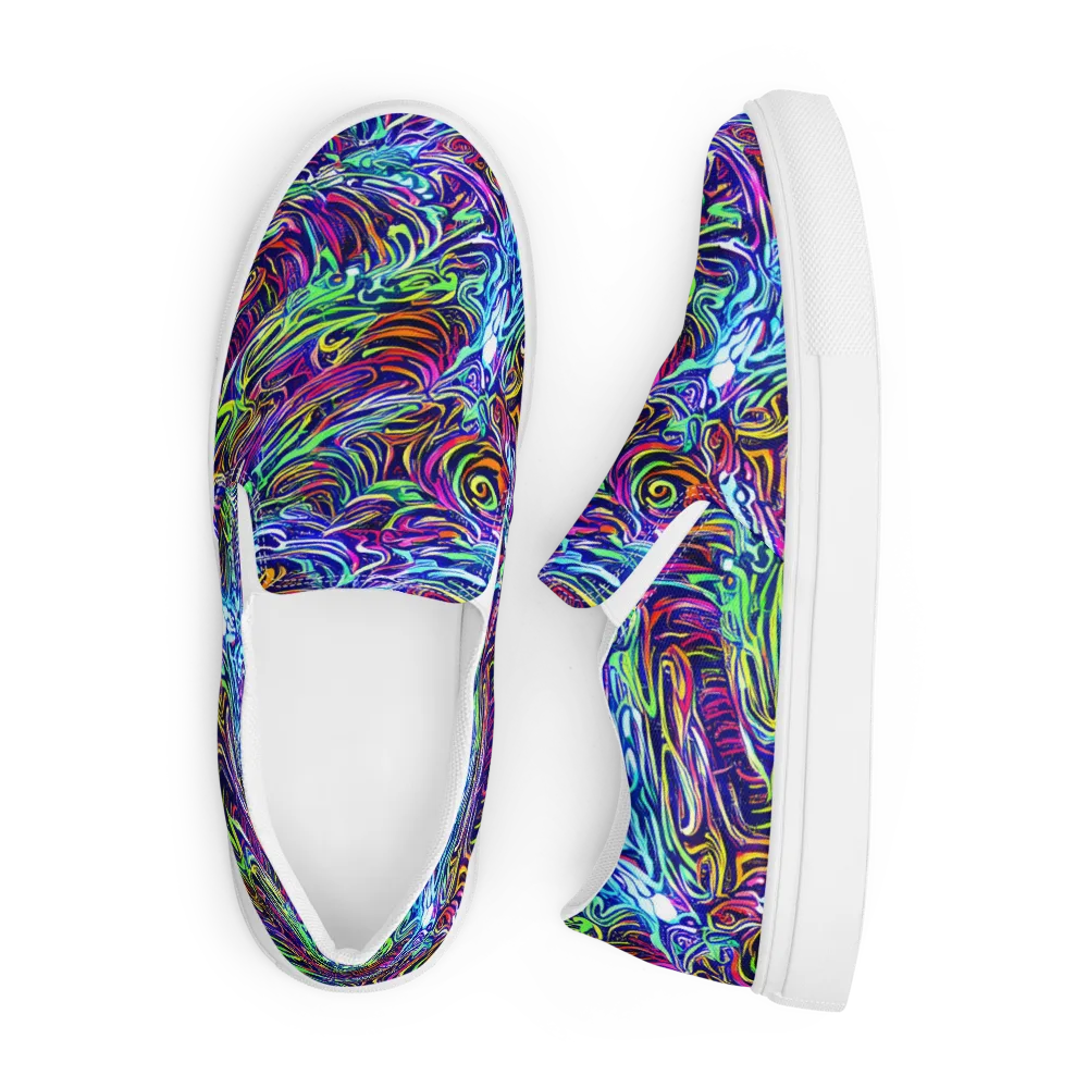 Limefire Labyrinth on Men's Slip-On Canvas Shoes — Front