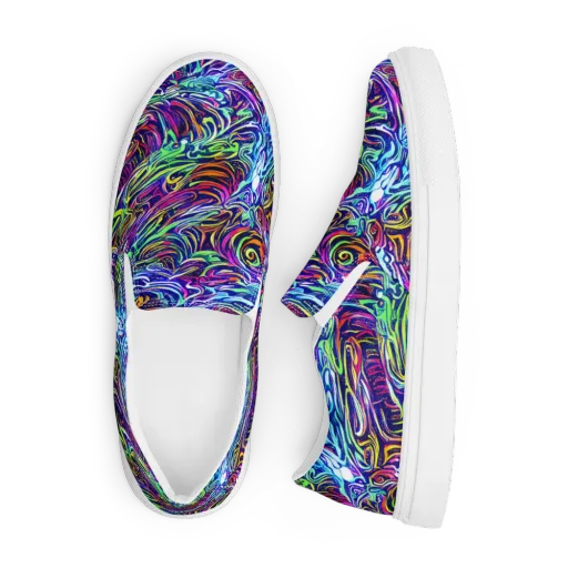 Limefire Labyrinth on a Men's Slip-On Canvas Shoes