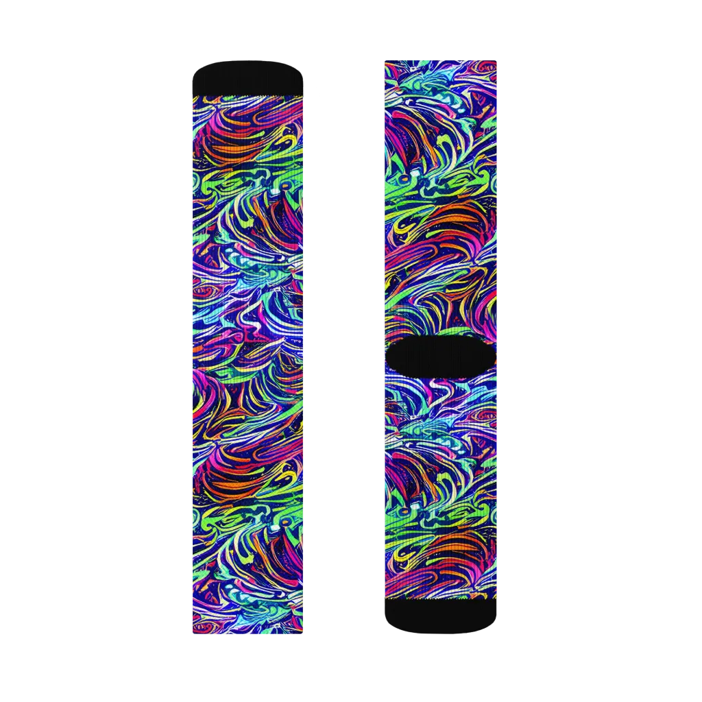 Limefire Labyrinth on Socks — Right Sock
