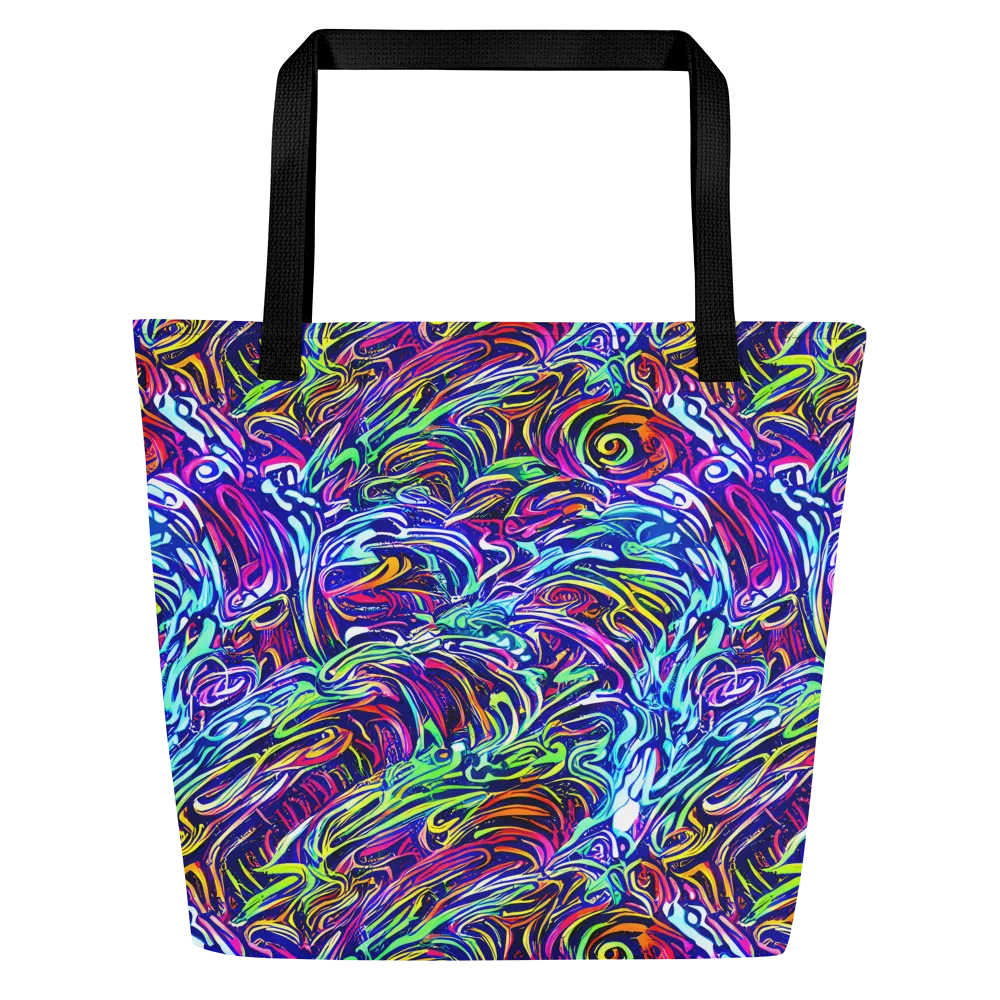 Limefire Labyrinth on Large Tote Bag W/ Pocket — Front