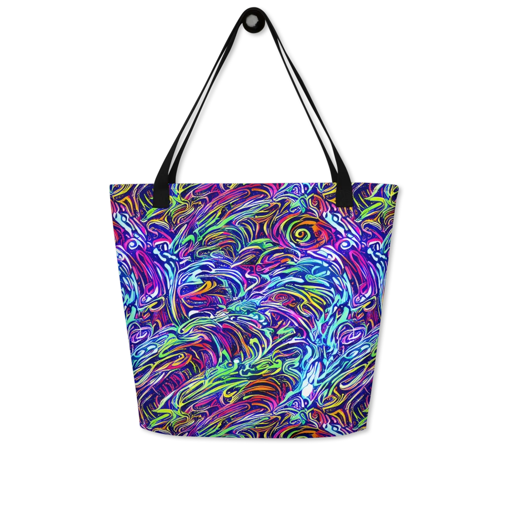 Limefire Labyrinth on Large Tote Bag W/ Pocket — Front