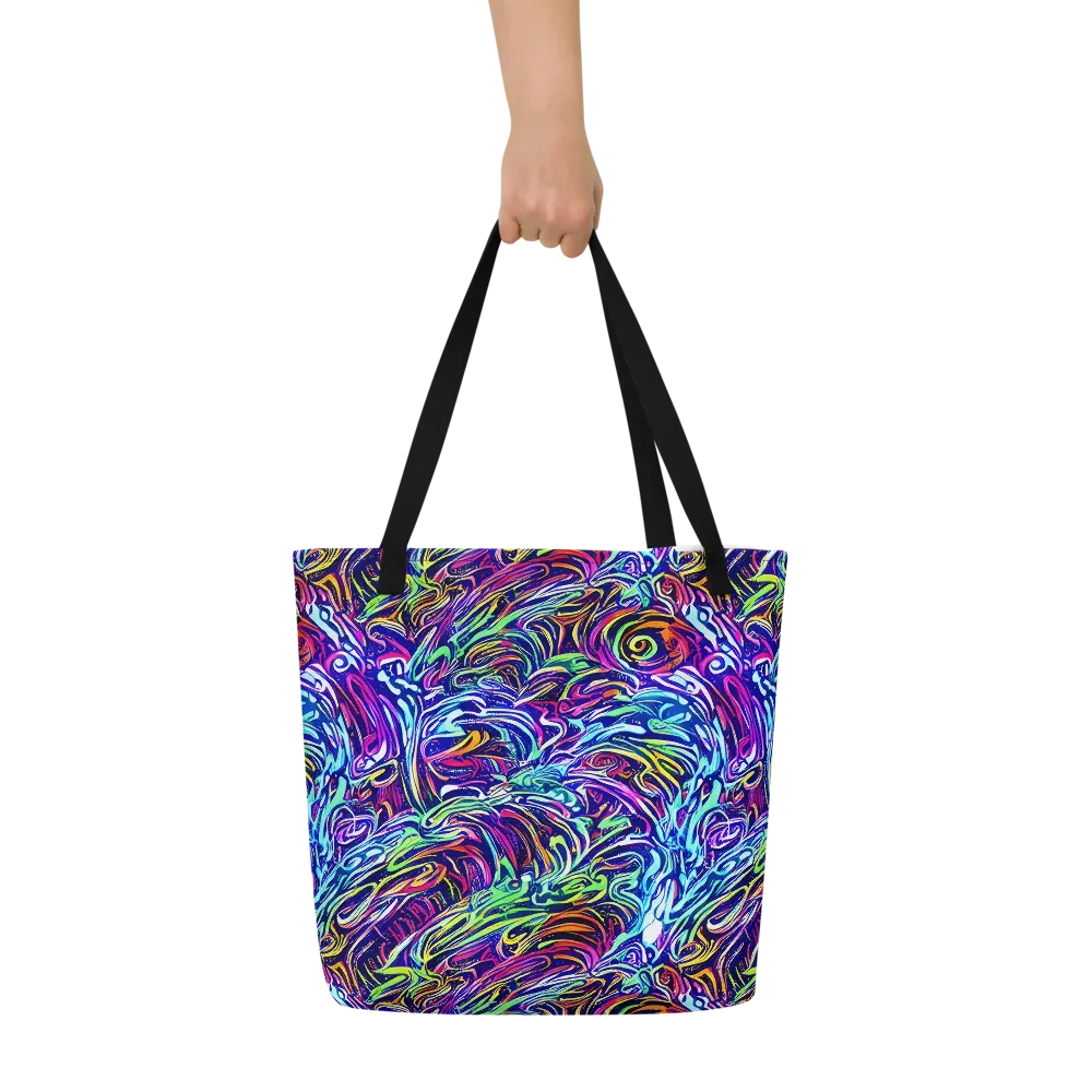 Limefire Labyrinth on Large Tote Bag W/ Pocket — Front