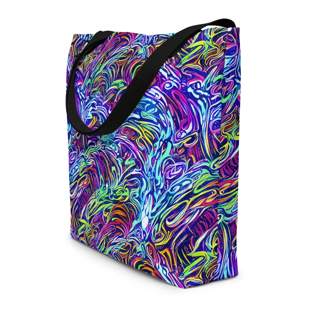 Limefire Labyrinth on Large Tote Bag W/ Pocket — Front