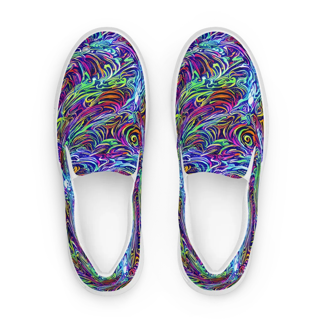 Limefire Labyrinth on Women's Slip-On Canvas Shoes — Front