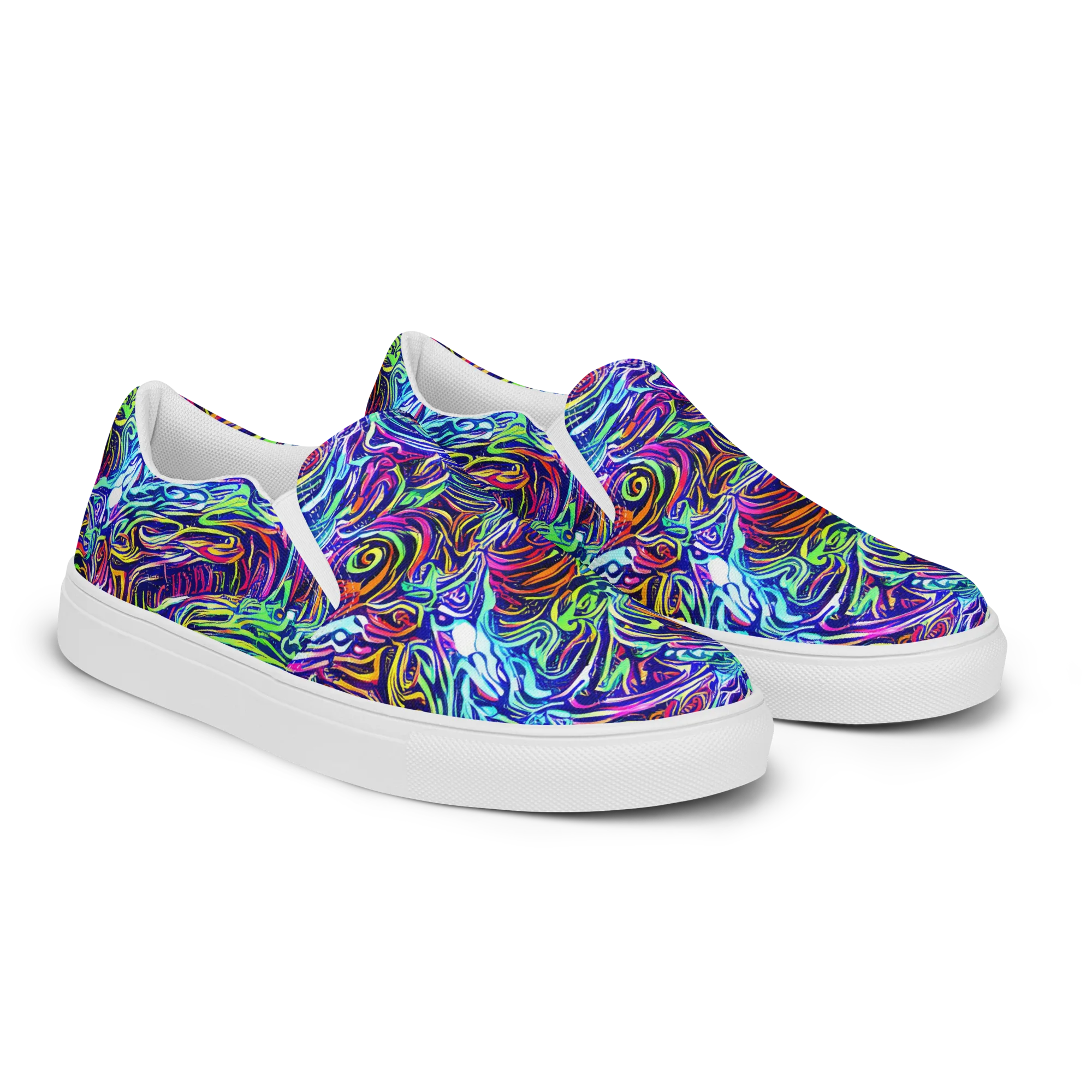 Limefire Labyrinth on Women's Slip-On Canvas Shoes — Right Front