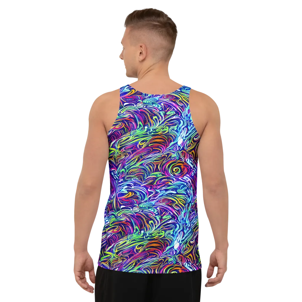 Limefire Labyrinth on Men's Tank Top — Back