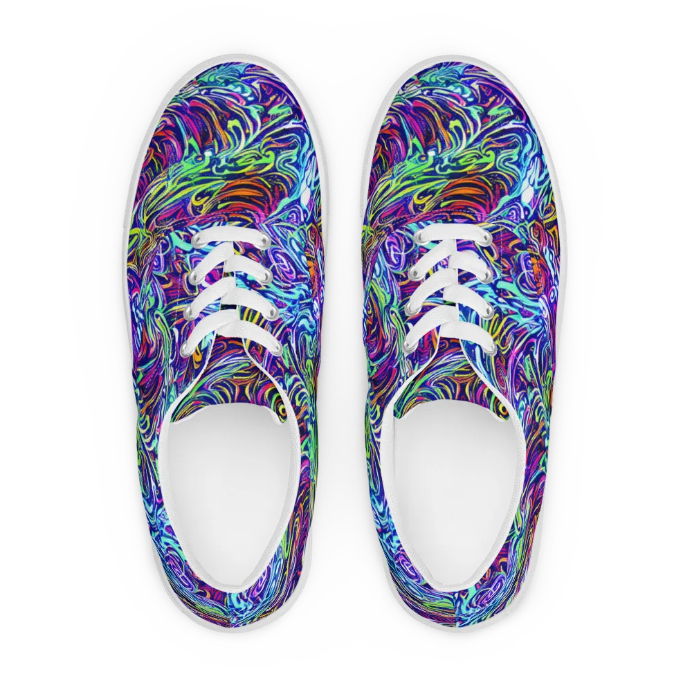 Limefire Labyrinth on Men's Lace-Up Canvas Shoes — Front