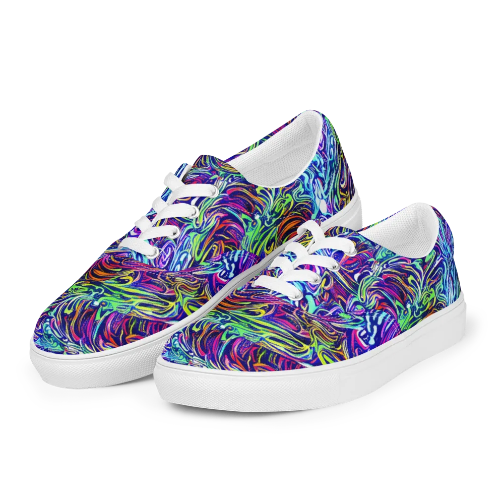 Limefire Labyrinth on Men's Lace-Up Canvas Shoes — Left Front