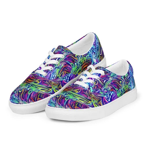 Limefire Labyrinth on a Men's Lace-Up Canvas Shoes