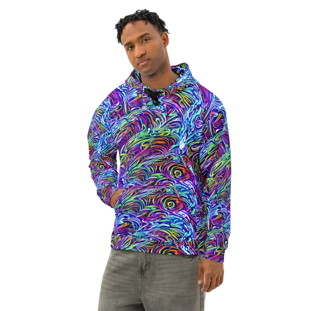 Limefire Labyrinth on Cotton Hoodie — Left Front