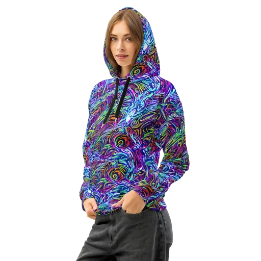 Limefire Labyrinth on a Cotton Hoodie